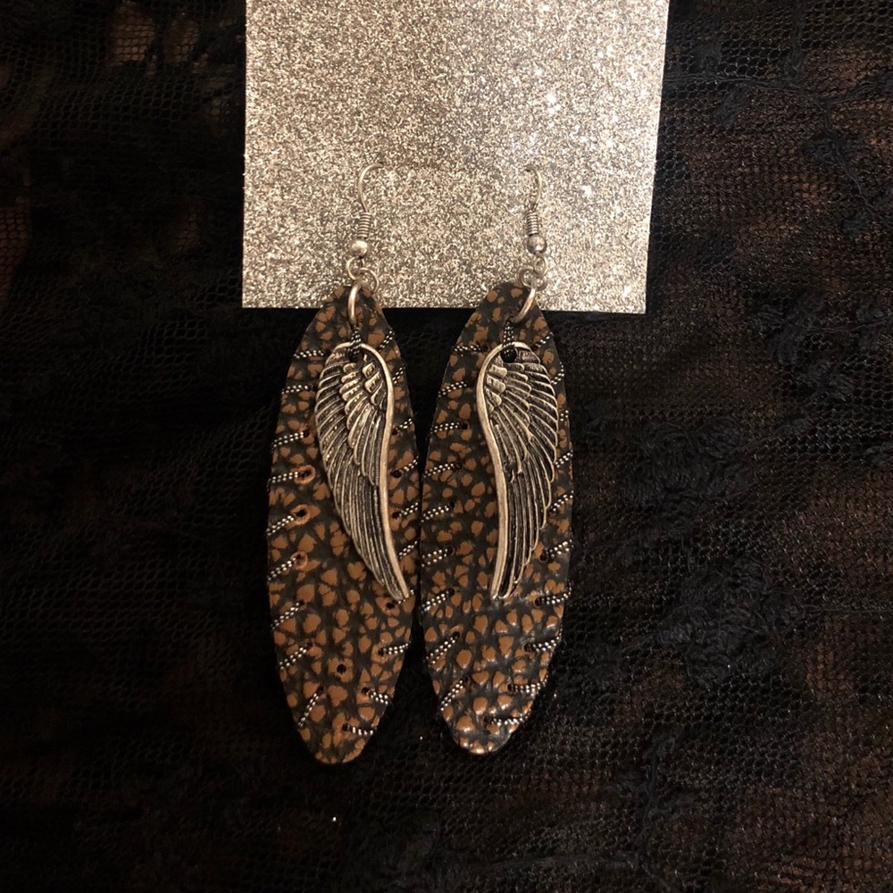 Angel Leather earring